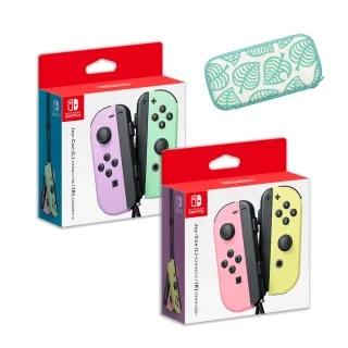 【Nintendo 任天堂】Switch Joy-Con 原廠 手把 控制器 紫綠 / 粉黃(附動森配件包)