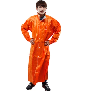 【JUMP】新二代前開素色雨衣-橘色-超大5XL+通用鞋套