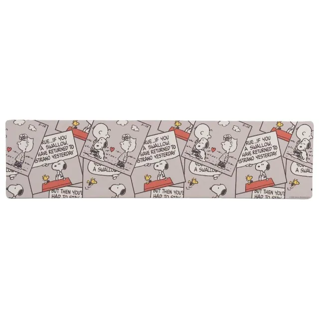 【日本SENKO】史努比 SNOOPY PVC 抑菌 防臭 卡通地墊 腳踏墊 軟墊 廚房地墊(45X180CM  平行輸入)
