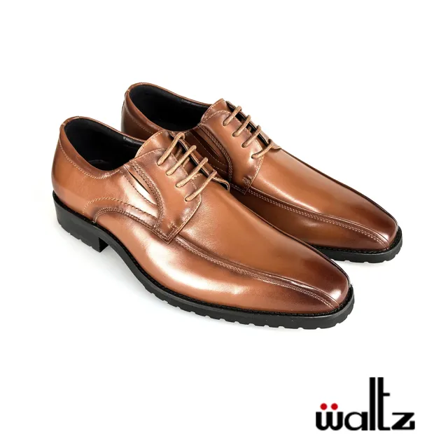 【Waltz】上班族首選 側V綁帶真皮 紳士鞋 皮鞋(512064-06 華爾滋皮鞋)