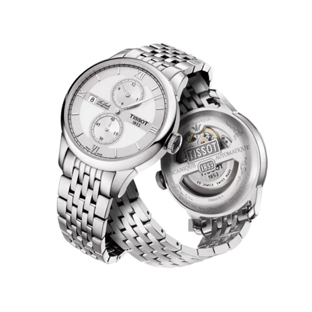 【TISSOT 天梭】LE LOCLE 力洛克雅仕機械錶-銀/40mm 618年中慶 推薦(T0064281103802)