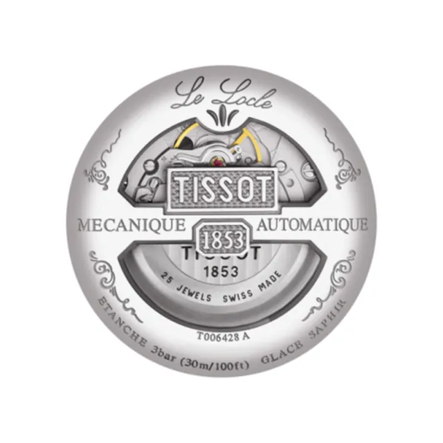 【TISSOT 天梭】LE LOCLE 力洛克雅仕機械錶-銀/40mm 618年中慶 推薦(T0064281103802)