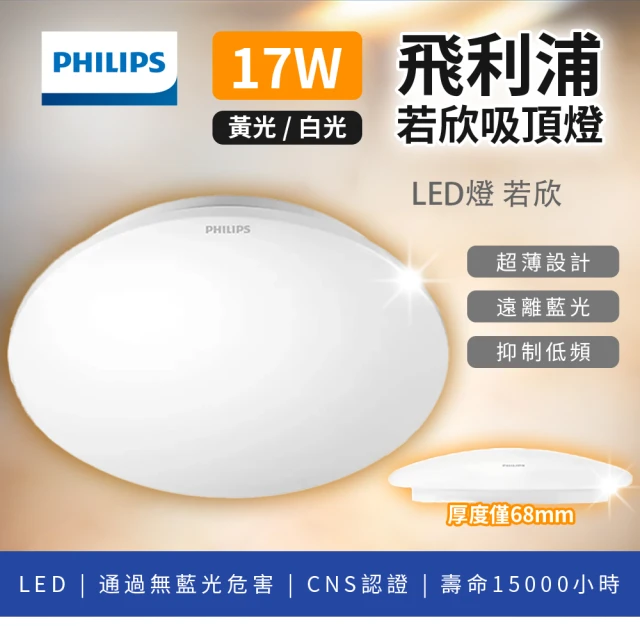 【Philips 飛利浦照明】17w 若欣 LED吸頂燈 居家吸頂燈 適用1-2坪(2入組)