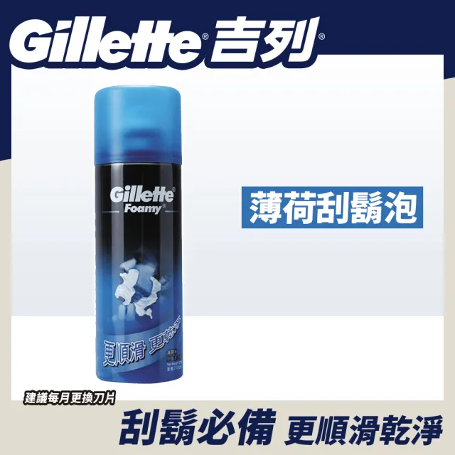 【Gillette 吉列】薄荷刮鬍泡210g三入