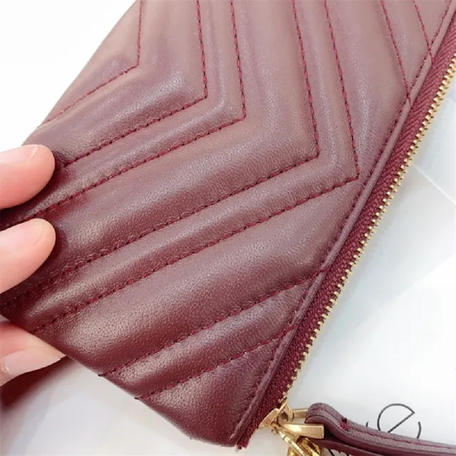 【巴黎精品】現貨+預購 真牛皮零錢包真皮錢包短夾隨身手拿包女包包(簡約純色繡線超薄卡片夾a1bh39)