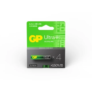 【GP 超霸】超特強鹼性電池4號Ultra Plus 卡裝 4入(GP原廠販售)