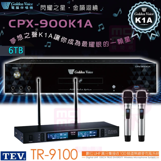 【金嗓】CPX-900 K1A+TEV TR-9100(6TB電腦伴唱機+無線麥克風)