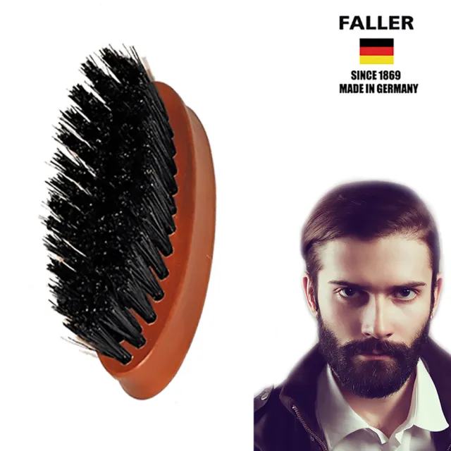 【FALLER 芙樂】德國製梨木黑豚鬃鬍鬚鬢角輕巧柔順刷(豬鬃梳/鬍鬚修容美容/雙11)