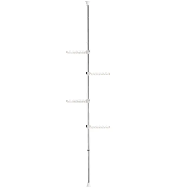 頂天立地全方位可調不鏽鋼衣帽架
