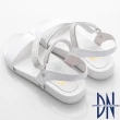 【DN】時尚耀眼 水鑽交叉曲線涼鞋(白)