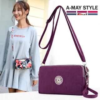 【Amay Style 艾美時尚】現貨 女包 斜背包 手機包 防潑水尼龍水洗休閒肩背小包(6色)