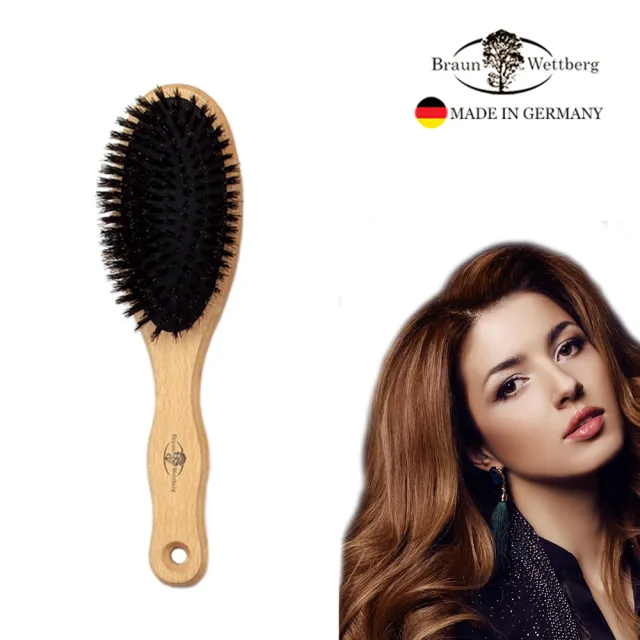 【BRAUN WETTBURG 珀薇】德國製 好好握FSC豚鬃氣墊好按摩梳(氣墊好按摩梳/梳頭按摩美容/99狂購)