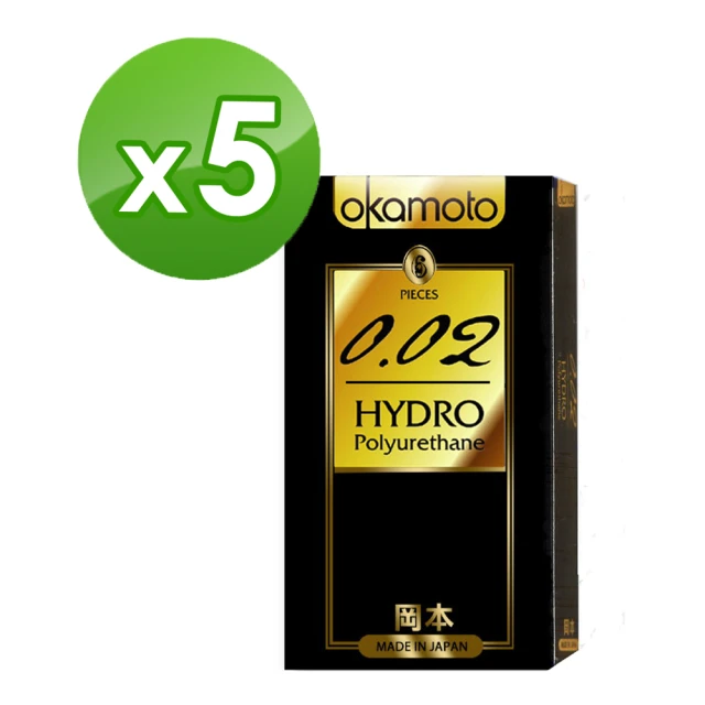 【Okamoto岡本】002 Hydro水感勁薄保險套6入*5盒(共30入)