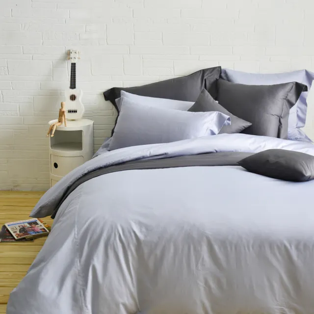 【Cozy inn】極致純色-300織精梳棉四件式被套床包組-加大(多款顏色任選)
