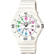 【CASIO 卡西歐】學生錶  迷你運動風指針手錶-彩色x白 考試手錶 畢業禮物(LRW-200H-7BVDF)