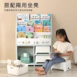 【isona】萌想樂園兒童書架 含多功能椅 收納籃 四格款(兒童收納架 童書收納 玩具收納)