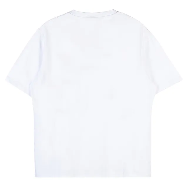 【Maison Kitsune】翹腳狐狸印花LOGO 白色 棉質 圓領 短袖 T-SHIRT(KW00108KJ0008P100XS)