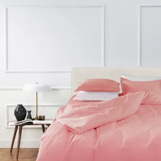 【皇室羽毛工房】買一送一★300T精梳棉素色床包被套枕套四件式床組-珊瑚粉橘(加大)