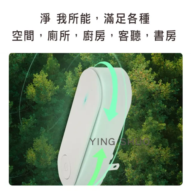 【YING SHUO】智能迷你 負離子空氣淨化器 清淨機 白色(除臭 去異味 除甲 迷你 保護家人)