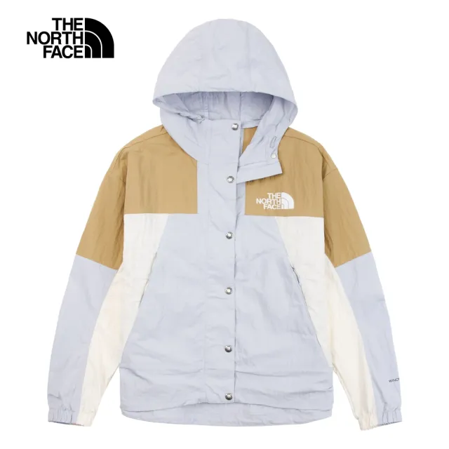 The North Face 官方旗艦】北面女款灰色防風防潑水休閒連帽外套