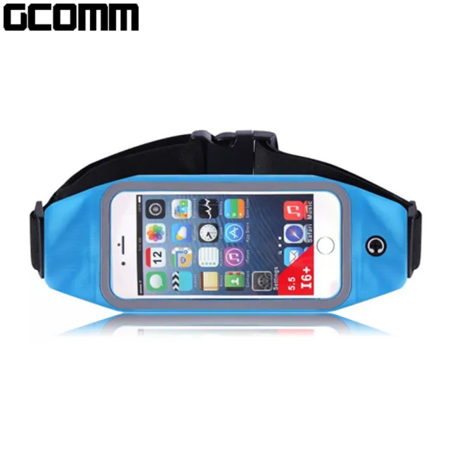 【GCOMM】穿戴式音樂防汗水運動腰包(5.7吋以下通用 天空藍)