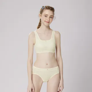 【Swear 思薇爾】綻FUN鯨彩系列M-XXL無鋼圈素面少女短背心(珍珠米)