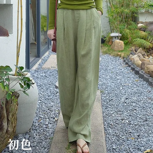 【初色】棉麻涼爽防曬褲顯瘦褲-5款任選-69211(M-2XL可選)