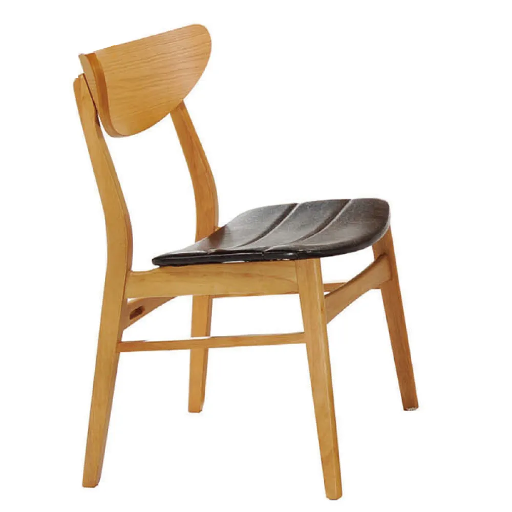 【文創集】雲蘿   時尚皮革實木餐椅