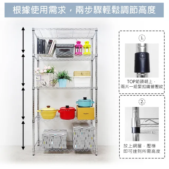 【yo-life】100%台灣製 五層鐵力士置物架(91x36x180cm)