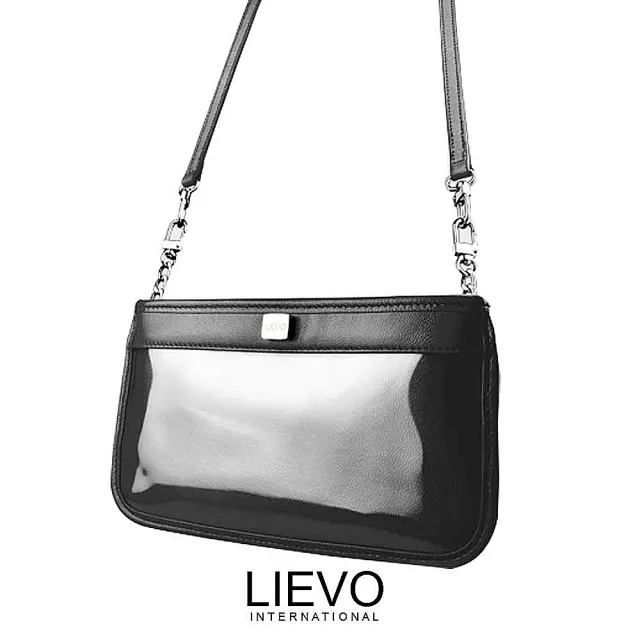 【LIEVO】雙11 真皮兩用隨身包-黑(天然小羊鞣革/兩用包/真皮皮包)
