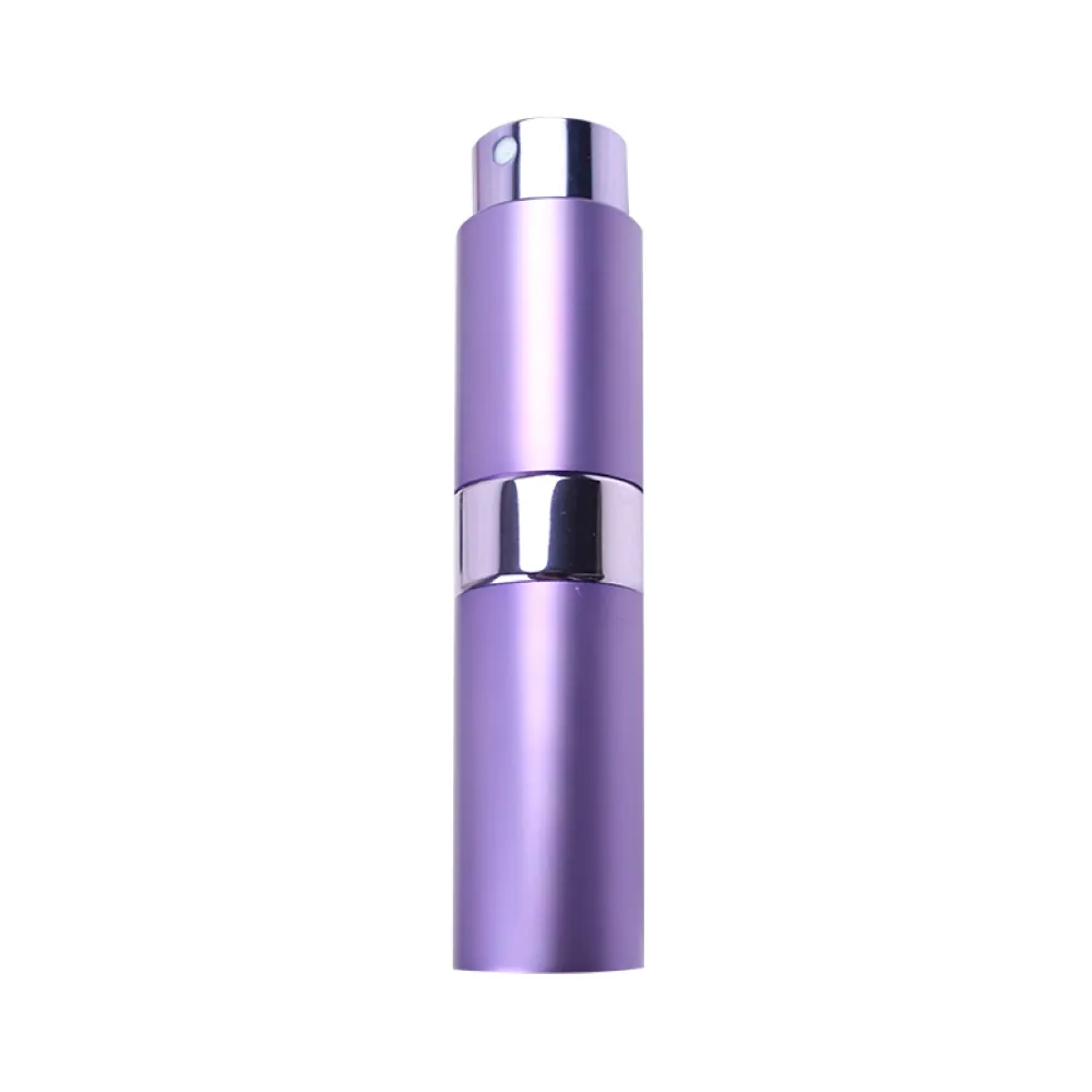 【MYBeauty】時尚液體噴霧填充瓶 旅行分裝/隨身收納(玻璃管 旋轉收納款8ML - 紫色)