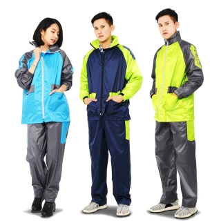 【TDN】風行競速風雨衣兩件式套裝雨衣(運動風雨衣套裝雨衣/透氣內網/反光條附收納袋ES4302)