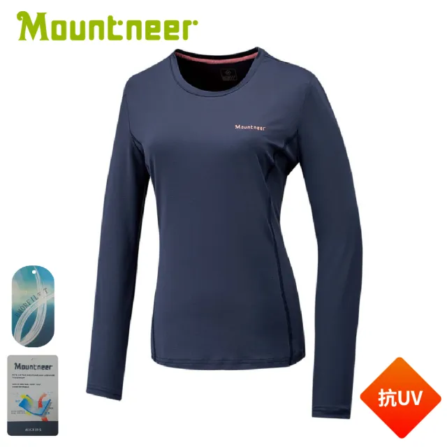 【Mountneer 山林】女 膠原蛋白長袖上衣《丈青》41P42/排汗衣/薄長袖/運動衫(悠遊山水)