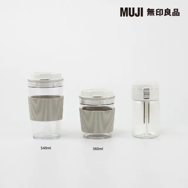 【MUJI 無印良品】攜帶式透明隨行杯/附杯套/360ml