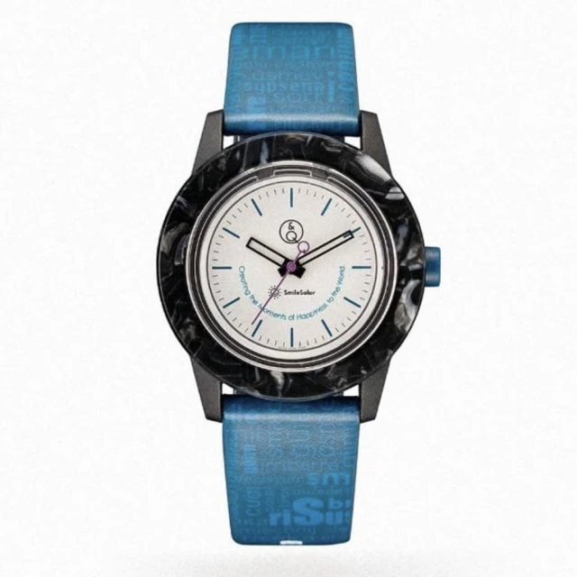 【法拉米拉】Q&Q SmileSolar 巴賽爾系列太陽能手錶-靛黑藍(35mm)