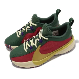 【NIKE 耐吉】籃球鞋 Freak 5 GS 女鞋 大童 綠 紅 金 字母哥 Keep It A Buck 運動鞋(DZ4486-600)