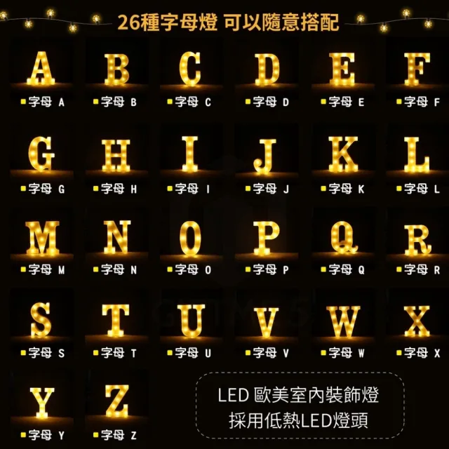 【GIFTME5】字母燈 LED字母燈(字母燈 電池供電 簡單便利 情人節 求婚告白 節日慶祝 生日佈置 婚宴佈置)