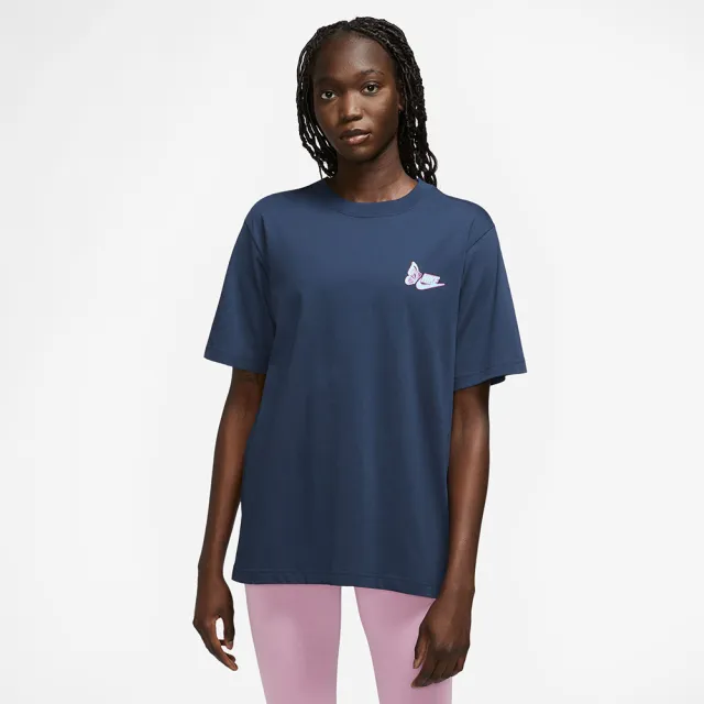 【NIKE 耐吉】上衣 女款 短袖上衣 運動 AS W NSW TEE OC 1 BF 藍 FD2548-410