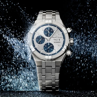 【Maurice Lacroix 艾美錶】AIKON 200米三眼計時機械錶-43mm 禮物 送禮(AI6038-SS002-131-1)