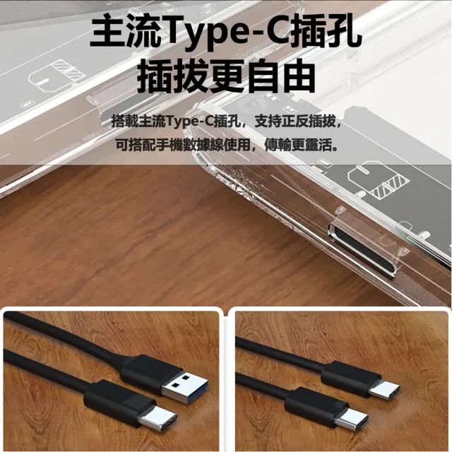 【Netac  台灣公司貨】TypeC新透明設計 2.5吋 SATA HDD/SSD USB3.0 外接盒(5Gb/s 原廠1年保固)
