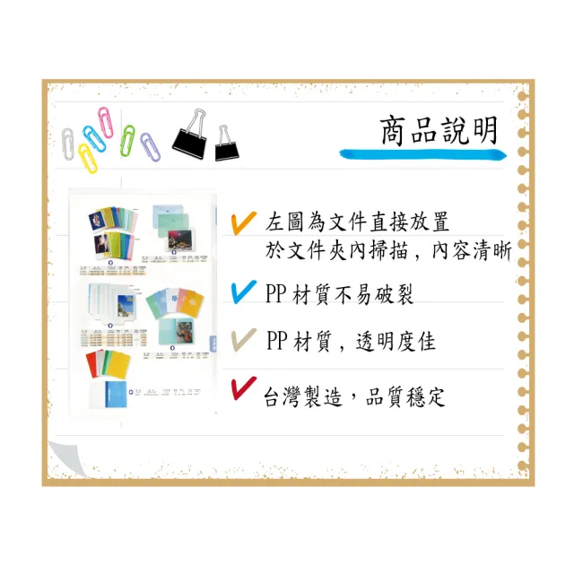 【全勝】E310 L型透明文件夾 厚度0.13mm 透明白 50入(L夾/文件夾)
