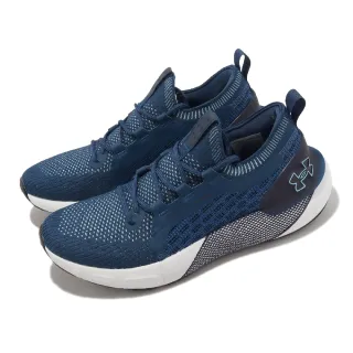 【UNDER ARMOUR】慢跑鞋 HOVR Phantom 3 SE 男鞋 藍 白 針織鞋面 襪套式 運動鞋 緩衝 UA(3026582402)