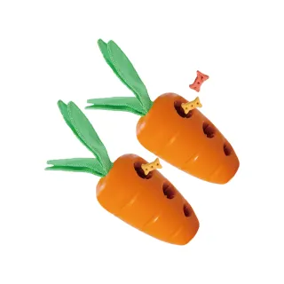【Petstages】67674 益智胡蘿蔔 2入組(寵物 磨牙 潔齒 啃咬 益智玩具 狗玩具 寵物玩具)