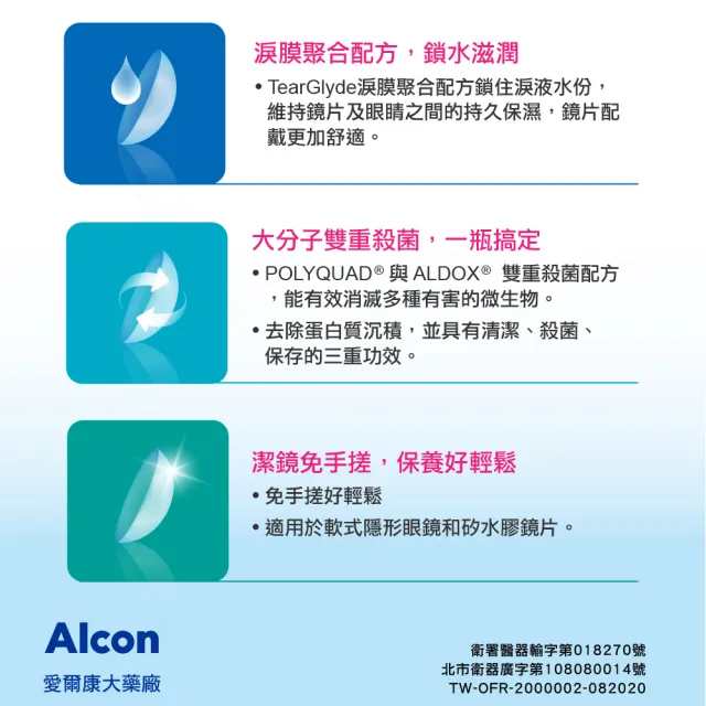 【Alcon 愛爾康】全方位潤澤保養液300ml x4瓶組