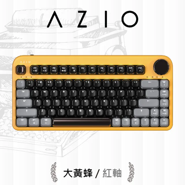 【AZIO】IZO  80% TKL 藍牙機械鍵盤 紅軸 PC/MAC通用