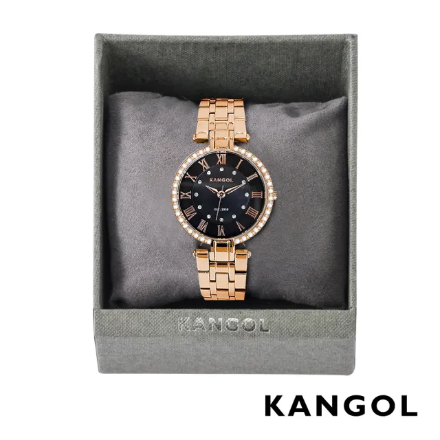 【KANGOL】輕奢優雅羅馬環鑽錶 / 手錶 / 腕錶 - KG73434-06Z(曜石金)