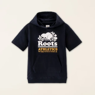 【Roots】Roots小童-#Roots50系列 海狸LOGO有機棉連帽洋裝(軍藍色)
