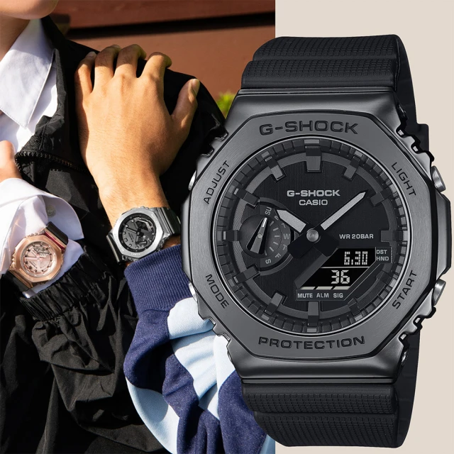 【CASIO 卡西歐】G-SHOCK 農家橡樹 八角雙顯手錶(GM-2100BB-1A)