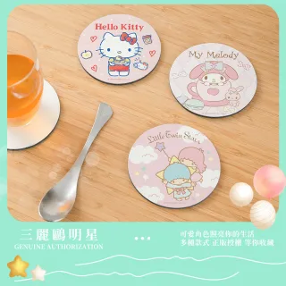 【收納王妃】Sanrio 三麗鷗 軟軟系列 軟式硅藻土杯墊 圓形 杯墊 珪藻土(10*10*0.5)