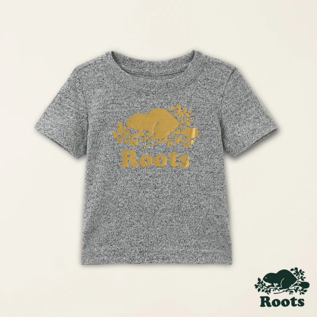 Roots Roots嬰兒-#Roots50系列 光芒海狸有機棉短袖T恤(灰色)